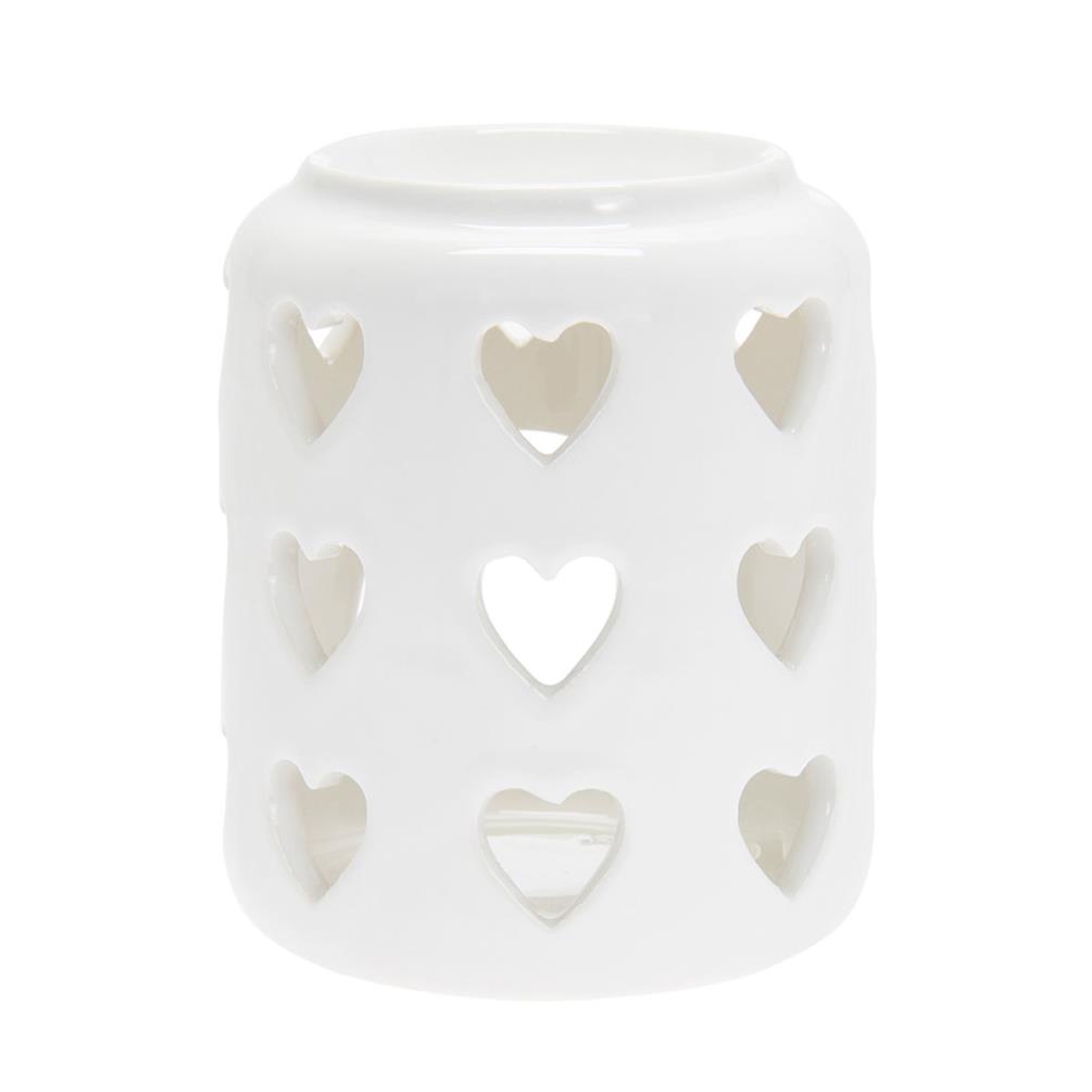 Desire Hearts White Ceramic Wax Melt Warmer £4.39